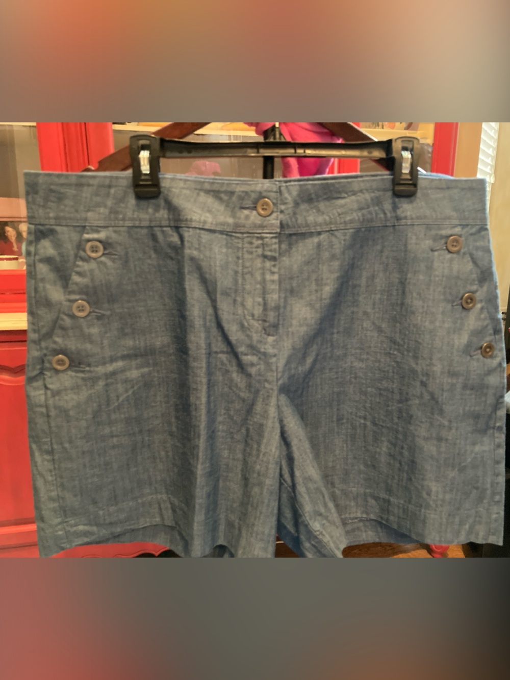 Isaac Mizrahi Light Blue High Waist Women's Shorts